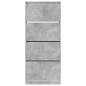 vidaXL Mueble zapatero 4 cajones abatibles gris hormigón 80x34x187,5cm vidaXL Mueble zapatero 4 cajones abatibles gris hormigón 80x34x187,5cm