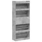 vidaXL Mueble zapatero 4 cajones abatibles gris hormigón 80x34x187,5cm vidaXL Mueble zapatero 4 cajones abatibles gris hormigón 80x34x187,5cm