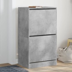 vidaXL Mueble zapatero 2 cajones abatibles gris hormigón 60x42x108 cm