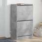 vidaXL Mueble zapatero 2 cajones abatibles gris hormigón 60x42x108 cm vidaXL Mueble zapatero 2 cajones abatibles gris hormigón 60x42x108 cm