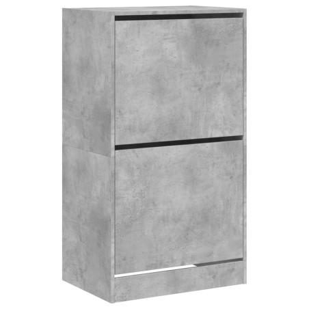 vidaXL Mueble zapatero 2 cajones abatibles gris hormigón 60x42x108 cm