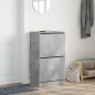 vidaXL Mueble zapatero 2 cajones abatibles gris hormigón 60x42x108 cm vidaXL Mueble zapatero 2 cajones abatibles gris hormigón 60x42x108 cm