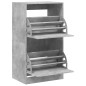vidaXL Mueble zapatero 2 cajones abatibles gris hormigón 60x42x108 cm vidaXL Mueble zapatero 2 cajones abatibles gris hormigón 60x42x108 cm