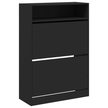 vidaXL Mueble zapatero con 2 cajones abatibles negro 80x34x116 cm