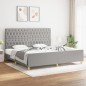 vidaXL Estructura de cama con cabecero de tela gris claro 200x200 cm