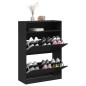 vidaXL Mueble zapatero con 2 cajones abatibles negro 80x34x116 cm vidaXL Mueble zapatero con 2 cajones abatibles negro 80x34x116 cm