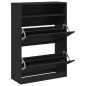 vidaXL Mueble zapatero con 2 cajones abatibles negro 80x34x116 cm vidaXL Mueble zapatero con 2 cajones abatibles negro 80x34x116 cm