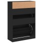 vidaXL Mueble zapatero con 2 cajones abatibles negro 80x34x116 cm vidaXL Mueble zapatero con 2 cajones abatibles negro 80x34x116 cm