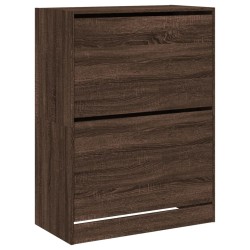 vidaXL Mueble zapatero 2 cajones abatibles marrón roble 80x42x108 cm