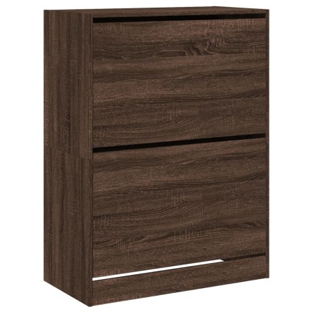 vidaXL Mueble zapatero 2 cajones abatibles marrón roble 80x42x108 cm
