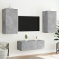 vidaXL Muebles TV pared con LED 4 pzas madera ingeniería gris hormigón vidaXL Muebles TV pared con LED 4 pzas madera ingeniería gris hormigón