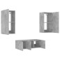 vidaXL Muebles TV pared con LED 4 pzas madera ingeniería gris hormigón vidaXL Muebles TV pared con LED 4 pzas madera ingeniería gris hormigón