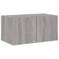 vidaXL Muebles TV pared con LED 6 pzas madera ingeniería gris Sonoma