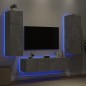 vidaXL Muebles TV pared con LED 6 pzas madera ingeniería gris hormigón vidaXL Muebles TV pared con LED 6 pzas madera ingeniería gris hormigón