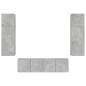 vidaXL Muebles TV pared con LED 6 pzas madera ingeniería gris hormigón vidaXL Muebles TV pared con LED 6 pzas madera ingeniería gris hormigón