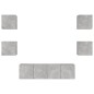 vidaXL Muebles TV pared con LED 6 pzas madera ingeniería gris hormigón