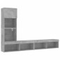 vidaXL Muebles TV pared con LED 4 pzas madera ingeniería gris hormigón vidaXL Muebles TV pared con LED 4 pzas madera ingeniería gris hormigón