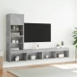 vidaXL Muebles TV pared con LED 4 pzas madera ingeniería gris hormigón vidaXL Muebles TV pared con LED 4 pzas madera ingeniería gris hormigón