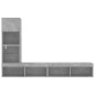 vidaXL Muebles TV pared con LED 4 pzas madera ingeniería gris hormigón vidaXL Muebles TV pared con LED 4 pzas madera ingeniería gris hormigón