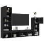 vidaXL Muebles de TV de pared con LED 4 pzas madera ingeniería negro vidaXL Muebles de TV de pared con LED 4 pzas madera ingeniería negro