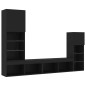 vidaXL Muebles de TV de pared con LED 4 pzas madera ingeniería negro vidaXL Muebles de TV de pared con LED 4 pzas madera ingeniería negro