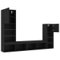 vidaXL Muebles de TV de pared con LED 4 pzas madera ingeniería negro vidaXL Muebles de TV de pared con LED 4 pzas madera ingeniería negro