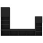 vidaXL Muebles de TV de pared con LED 4 pzas madera ingeniería negro vidaXL Muebles de TV de pared con LED 4 pzas madera ingeniería negro