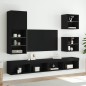 vidaXL Muebles de TV de pared con LED 5 pzas madera ingeniería negro