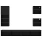 vidaXL Muebles de TV de pared con LED 5 pzas madera ingeniería negro