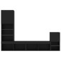 vidaXL Muebles de TV de pared con LED 4 pzas madera ingeniería negro
