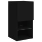 vidaXL Muebles de TV de pared con LED 4 pzas madera ingeniería negro