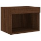 vidaXL Muebles TV pared con LED 8 pzas madera ingeniería marrón roble