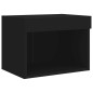 vidaXL Muebles de TV de pared con LED 8 pzas madera ingeniería negro