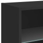 vidaXL Muebles de TV de pared con LED 8 pzas madera ingeniería negro