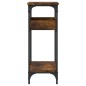 vidaXL Mesa consola estante madera ingeniería roble humo 75x29x75 cm vidaXL Mesa consola estante madera ingeniería roble humo 75x29x75 cm