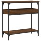 vidaXL Mesa consola estante madera ingeniería marrón roble 75x29x75 cm vidaXL Mesa consola estante madera ingeniería marrón roble 75x29x75 cm
