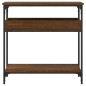 vidaXL Mesa consola estante madera ingeniería marrón roble 75x29x75 cm vidaXL Mesa consola estante madera ingeniería marrón roble 75x29x75 cm