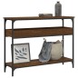 vidaXL Mesa consola estante madera ingeniería marrón roble 100x29x75cm vidaXL Mesa consola estante madera ingeniería marrón roble 100x29x75cm