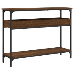 vidaXL Mesa consola estante madera ingeniería marrón roble 100x29x75cm
