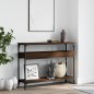 vidaXL Mesa consola estante madera ingeniería marrón roble 100x29x75cm vidaXL Mesa consola estante madera ingeniería marrón roble 100x29x75cm