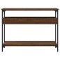vidaXL Mesa consola estante madera ingeniería marrón roble 100x29x75cm vidaXL Mesa consola estante madera ingeniería marrón roble 100x29x75cm
