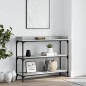 vidaXL Mesa consola con estantes gris Sonoma 100x30x80 cm vidaXL Mesa consola con estantes gris Sonoma 100x30x80 cm