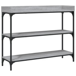 vidaXL Mesa consola con estantes gris Sonoma 100x30x80 cm