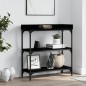 vidaXL Mesa consola con estantes negro 75x30x80 cm vidaXL Mesa consola con estantes negro 75x30x80 cm