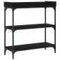 vidaXL Mesa consola con estantes negro 75x30x80 cm vidaXL Mesa consola con estantes negro 75x30x80 cm