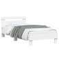 vidaXL Cama con cabecero madera de ingeniería blanca 90x190 cm vidaXL Cama con cabecero madera de ingeniería blanca 90x190 cm
