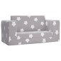 vidaXL Sofá de niños de 2 plazas felpa suave gris claro con estrellas vidaXL Sofá de niños de 2 plazas felpa suave gris claro con estrellas