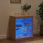 vidaXL Aparador con luces LED roble Sonoma 60,5x37x67 cm vidaXL Aparador con luces LED roble Sonoma 60,5x37x67 cm