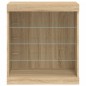 vidaXL Aparador con luces LED roble Sonoma 60,5x37x67 cm vidaXL Aparador con luces LED roble Sonoma 60,5x37x67 cm