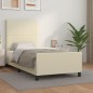 vidaXL Estructura de cama con cabecero cuero sintético crema 80x200 cm